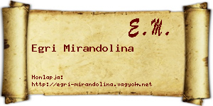 Egri Mirandolina névjegykártya